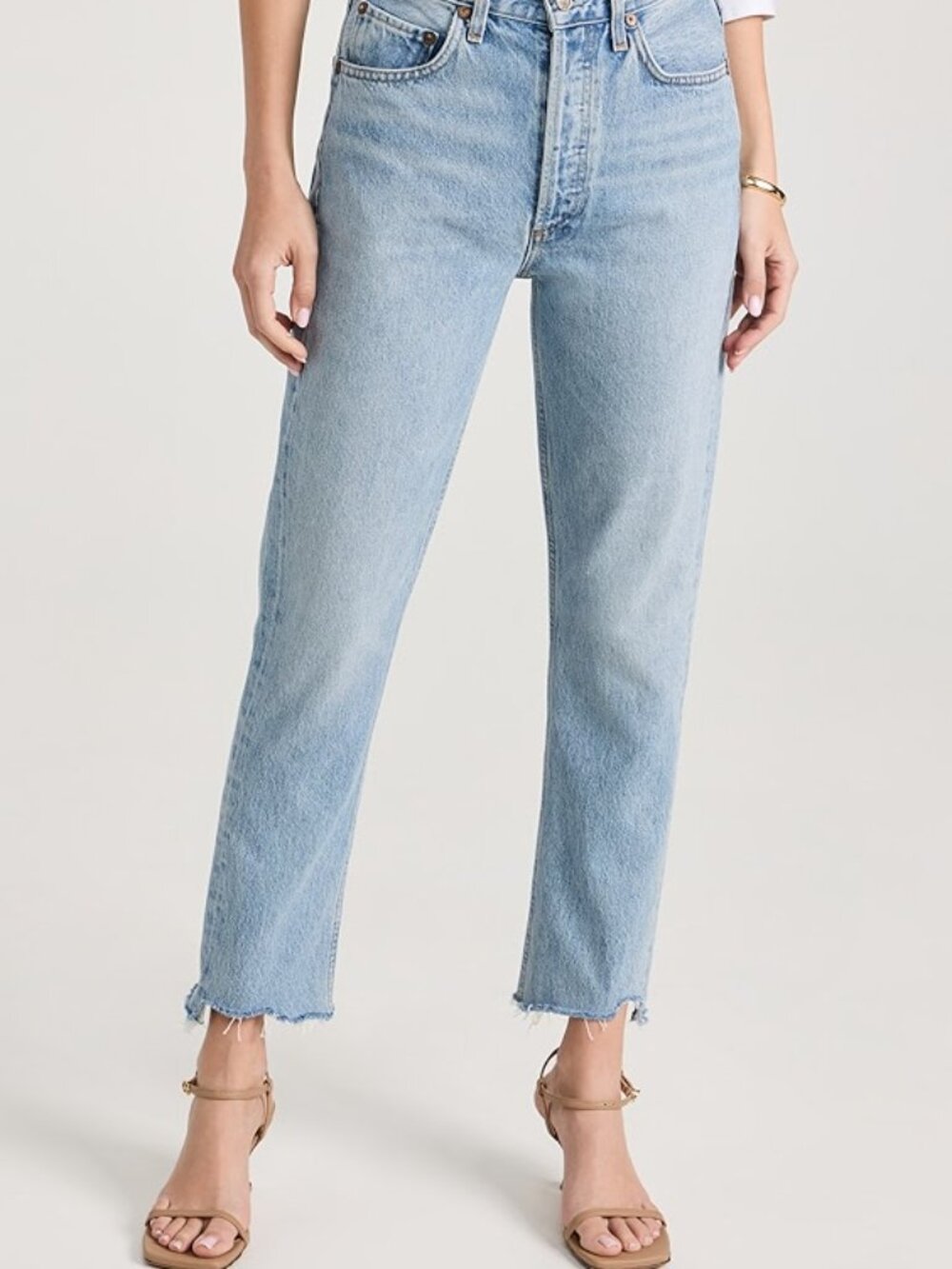 AGOLDE Riley High Rise Straight Crop Jeans Renewal Light Wash 27